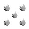 Service Caster 2.375 Inch MRI Safe Casters with Brakes, 3/8 Inch Threaded Stem, Set of 5 -SCC, 5PK SCC-TS02S60-TPR-GRY-B-381634-MRI-5 - alternate 1